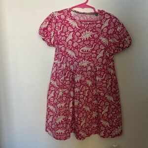 Pink dinosaur dress with pockets